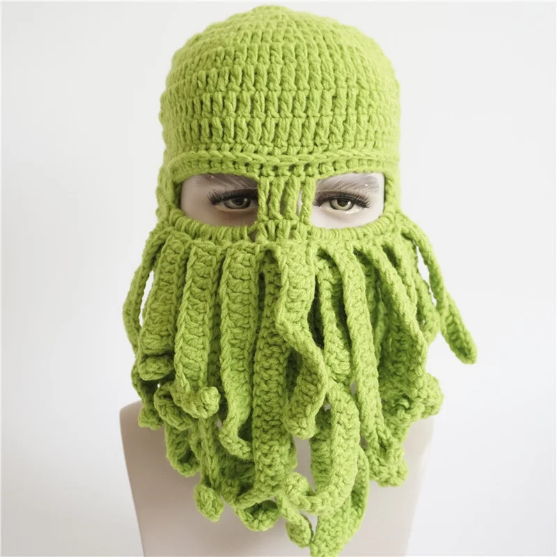 YEKEYI Gorro De Casco De Caballero Con Barba – Sombrero De Pulpo De Invierno, Unisex Para Halloween Y Cosplay