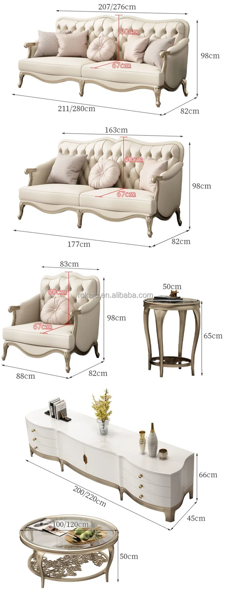 Shop Our Hot Sales American Luxury Button Sofa Set