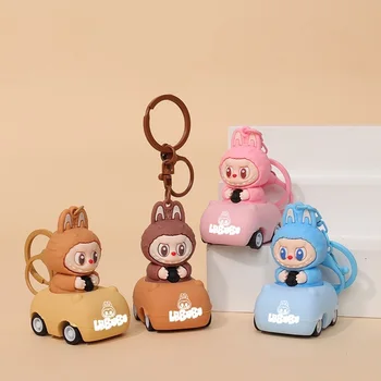 Creative Labubu Three-Dimensional Silicone Keychain Cute Bag Pendant Gift Cartoon Car Keychain