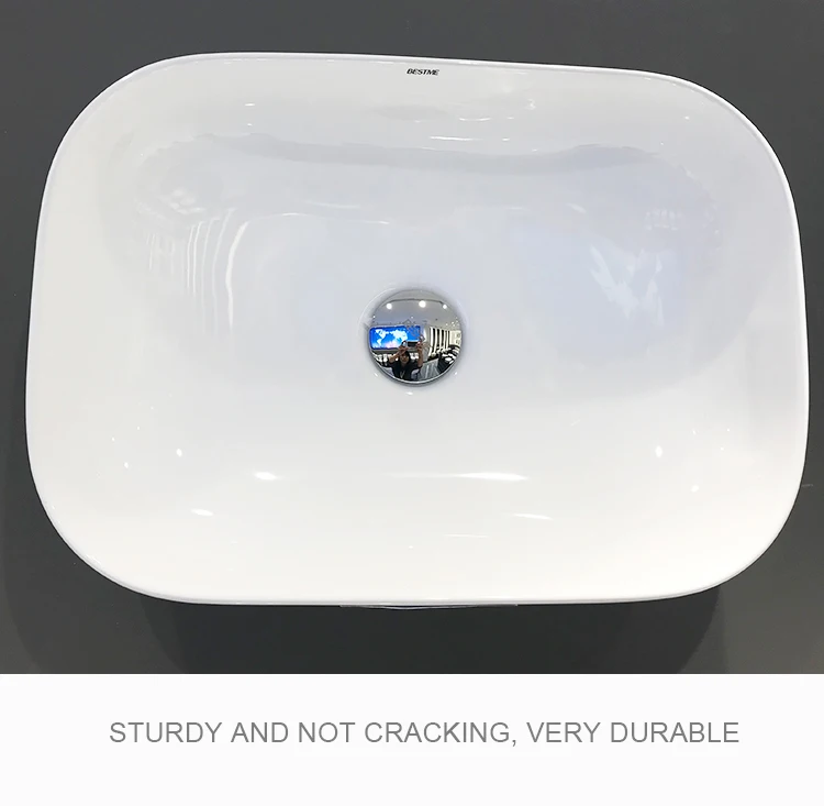 Mirror white Solid Surface Ceramic Hotel Project Bathroom Ware Hand Wash Basin Sink