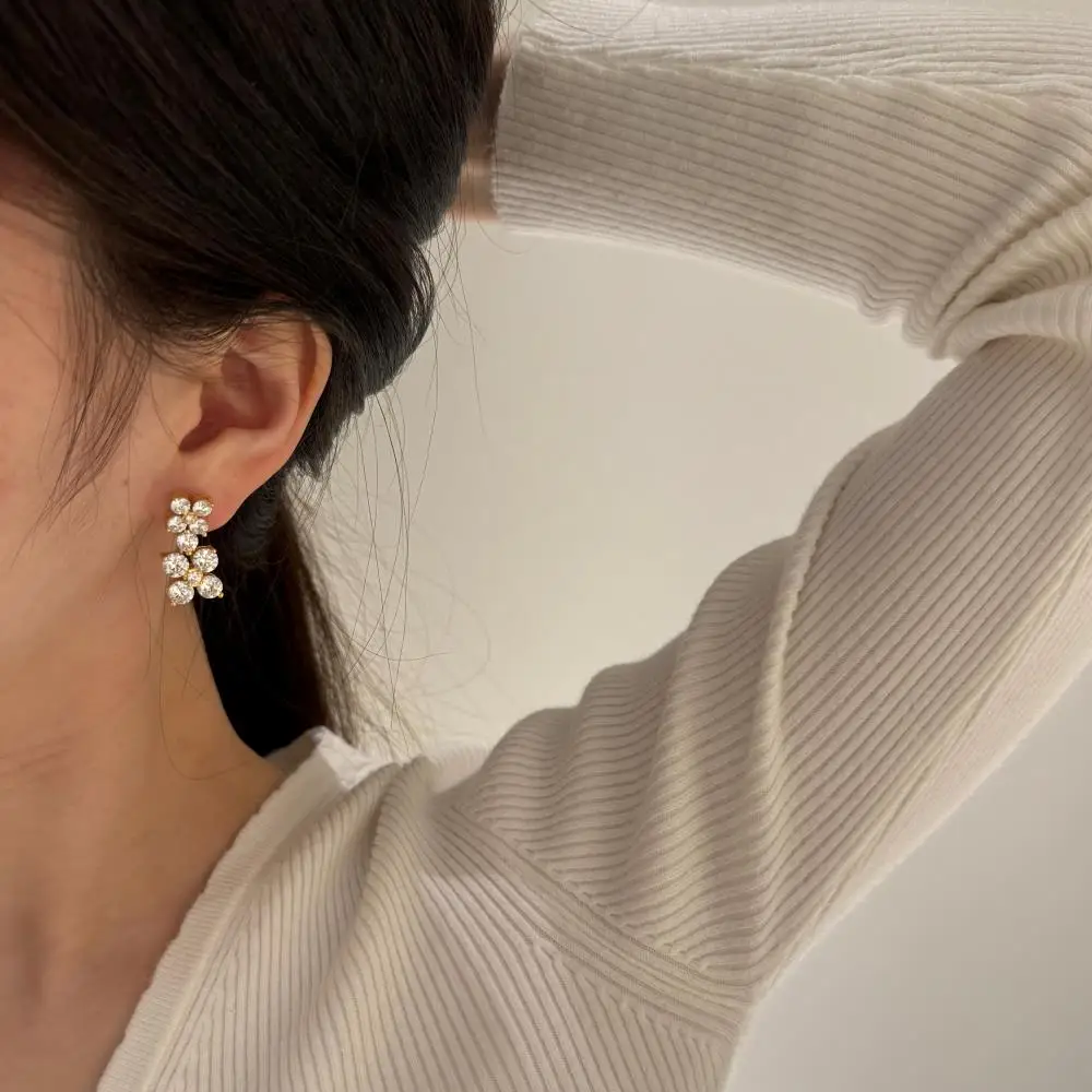 KAKODIY new design high-end quality 925 sterling silver deciduous 5A cubic zirconia earrings detail 1