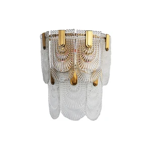 Modern Luxury Wall Bracket Lights for Indoor Home Guestroom Living Room Bedroom Hotel Glass Wall Sconce E14 Crystal Wall Lamps