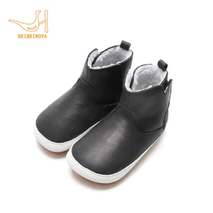 Babyhappy Rubber Soft Sole Zoro Drop Ergonomic Kids Boots Shaker Fleece Genuine Leather Toddler Barefoot Walking Boots Winter