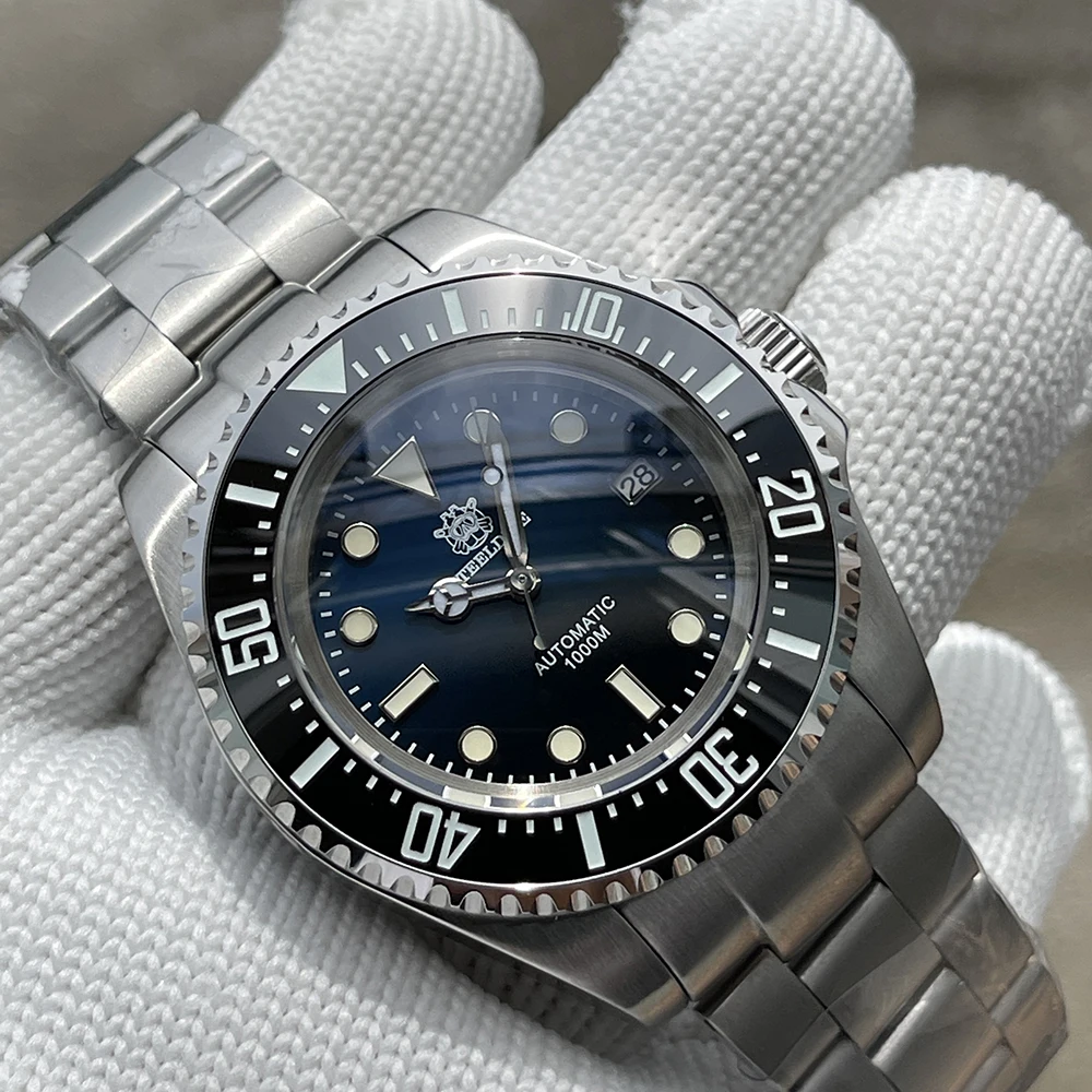 Steeldive Sd1964 Black Dial Green Bezel 45.4mm Big Size Nh35 Automatic ...