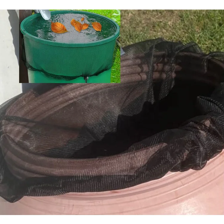 Rain Barrel Water Collection Bucket Mesh Cover Strainer Netting Screen ...