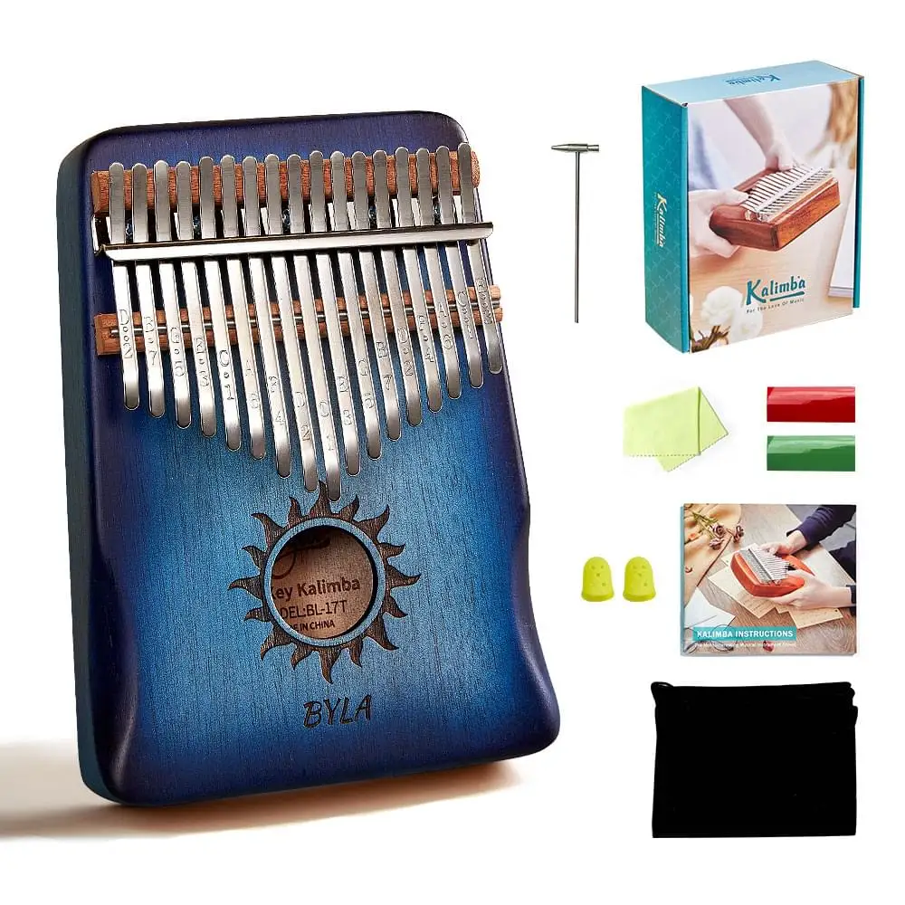 Percussion african 17 keys kalimba musical instrument thumb piano gradient color