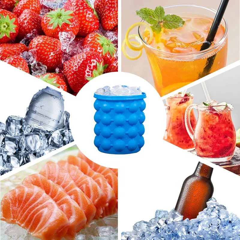 Hot Sale Reusable Non-Stick Round Ice Cube Mold Space Saving
