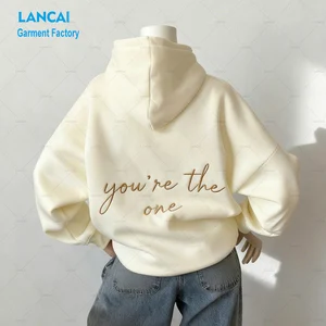 Custom Embroidered Oversiezed Heavyweight Cotton French Terry Fleece women's hoodies and sweatshirts