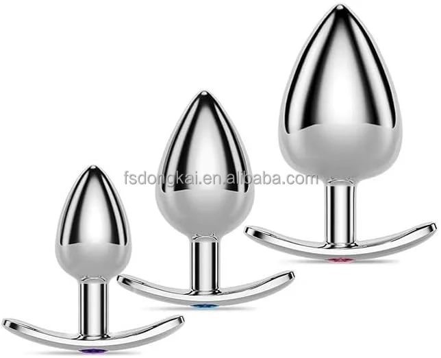 Dongkai Source Factory Metal Butt Plug S/M/L Size Crystal Diamond Butt Plug  Sex Toy Anal Plug for Man and Women
