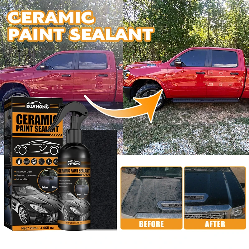 Rayhong Max Gloss Fast Mirror Effect Ceramic Paint Sealant Car Body Windscreen Headlight Rearview Mirror Ceramic Paint Spray