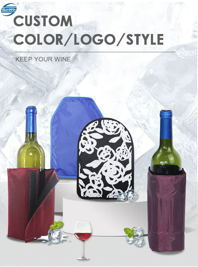 Promotional Items Wine Cooler Flexible Gel Ice Pack Wine Chiller Sleeve