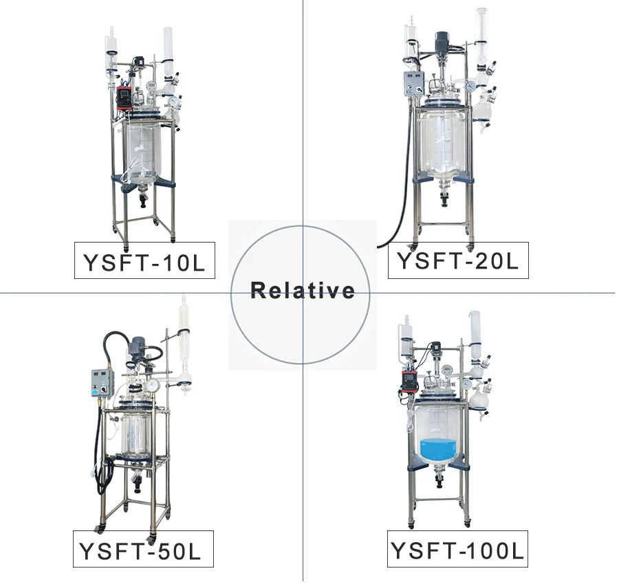 YUHUA Laboratory Cylinder  Customize Ultrasonic Jacketed Glass Reactor Chemic Photocatalytic