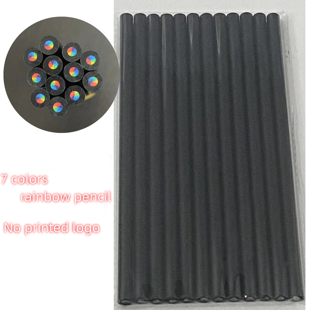 Set Di 2 Matite Arcobaleno Import Matite - Una Bianca E Una Nera, Mina In Grafite, Temperandole Esce L'arcobaleno, Originali E Divertenti Per Scuola E Ufficio