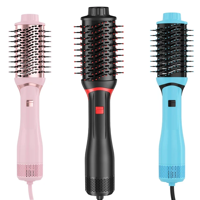 One-step professional grade hot air comb 1200w portable styling hair dryer brush straightening comb customizable