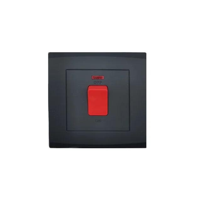 VNX Black 45A Wall Switch Outlet Socket With Neon Indicator for Air Conditioner