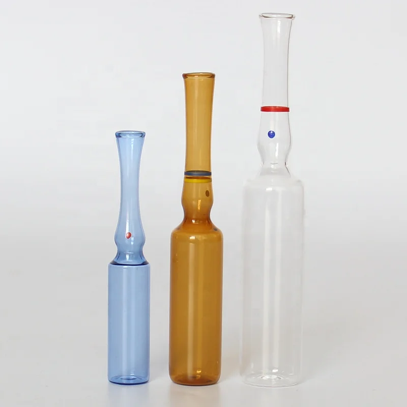 China Supplier Medicinel Amber Clear Bottle Use Glass Vial Ampoule Bottle