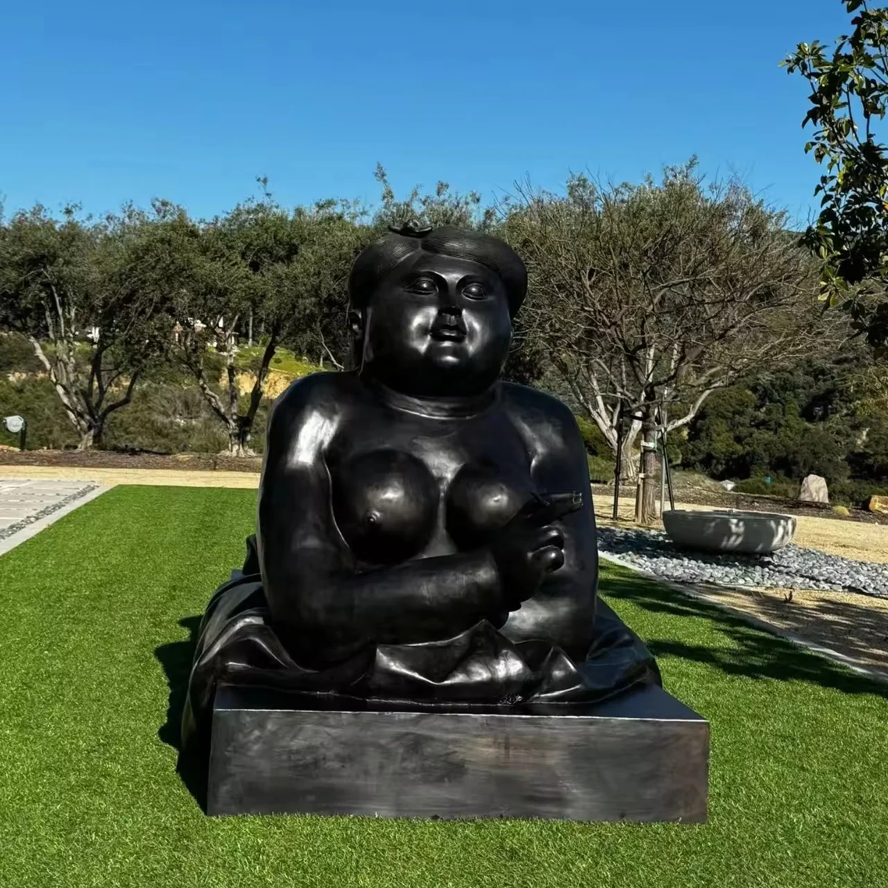 Customized Fernando Botero Fat Woman Bronze Life Size Statue Human Body Art Mall Landscape Decoration Urban Garden Sculpture