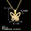 Xl319 farfalla girevole collana di fiori d'oro