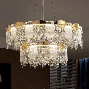 Zeal Lighting Living Room Hotel Villa Modern Gold Round Rectangular Luxury K9 Crystal Chandelier