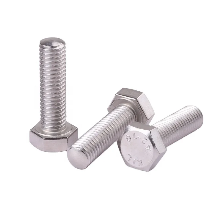 Factory price fastener din933 ss304 ss316 stainless steel hex head screws