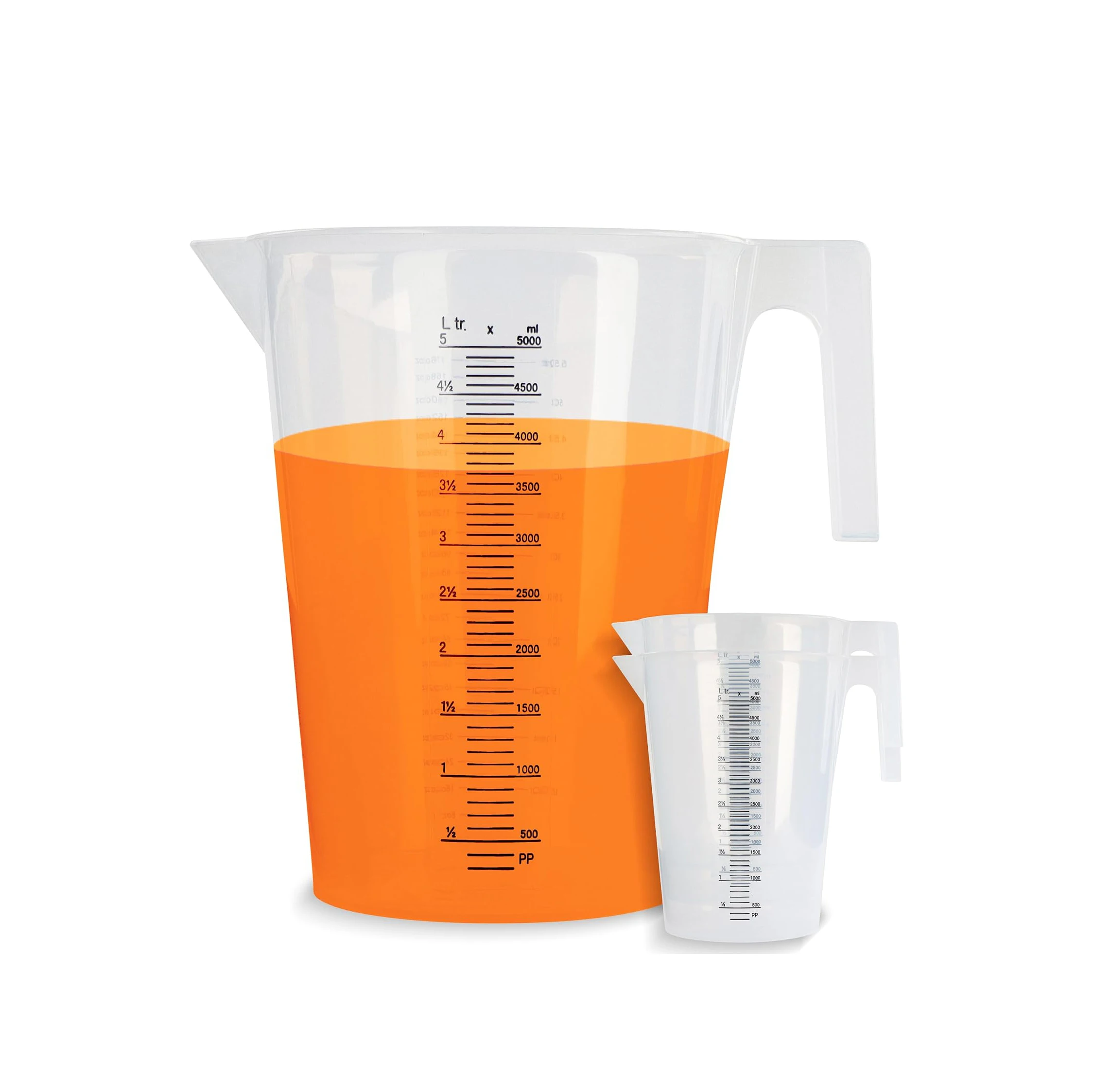 2 Liter Plastic Graduated Measuring and Mixing Pitcher, Aemygo Clear 1/2 Gallon Measuring Cups With Handle