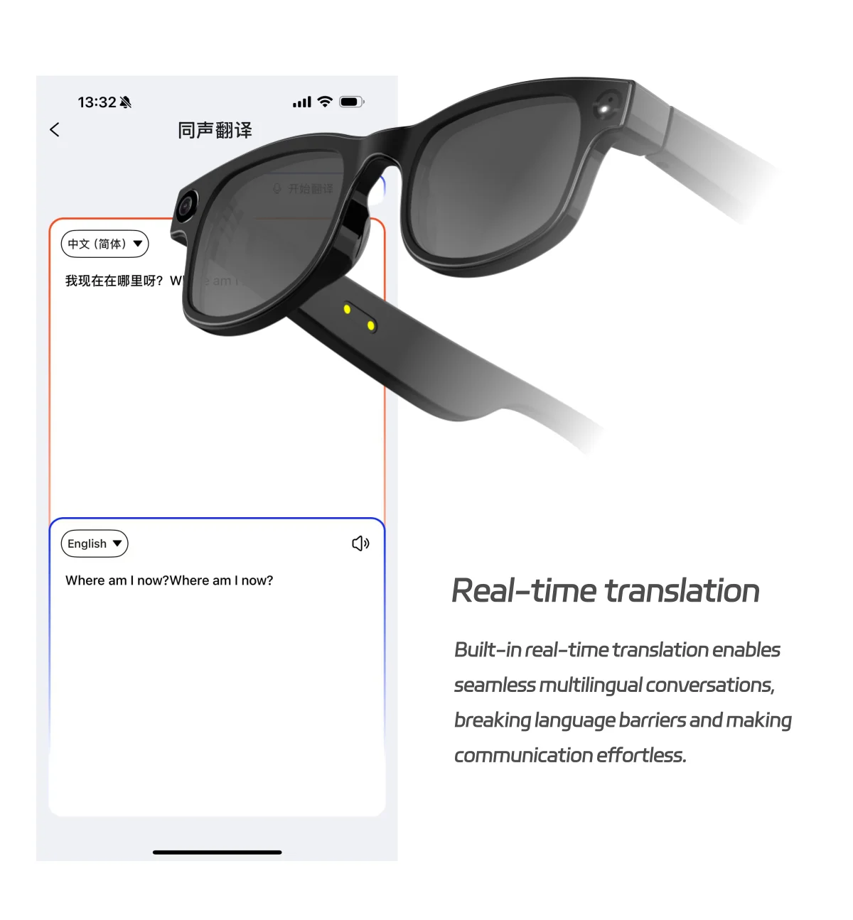 IK-G1 Smart Glasses with JL7018F Main Control Chip 290mAh Battery AR Navigation & Real-time Translation for Powerful Performance