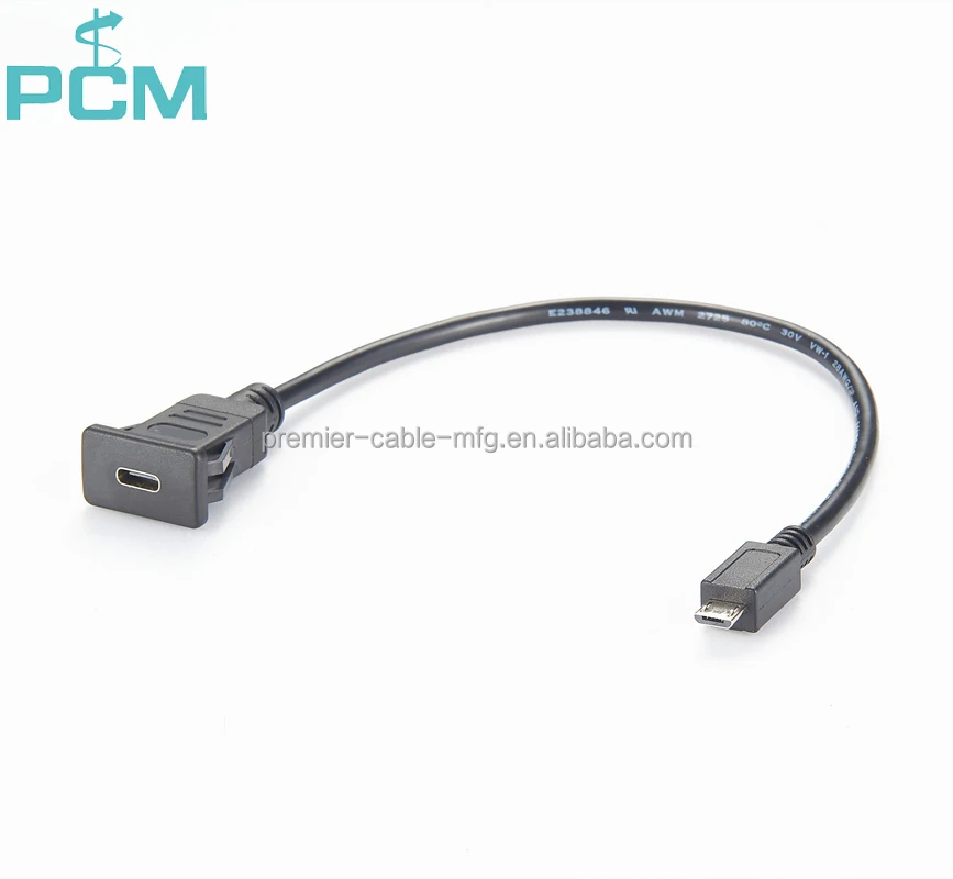 Panel Mount USB Cable USB C to Micro B manufacture