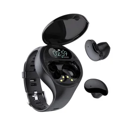 Leadingplus 2022 OEM 2 в 1 умные часы TWS беспроводные наушники со светодиодным дисплеем Bluetooth BT спортивные Игровые W1 с