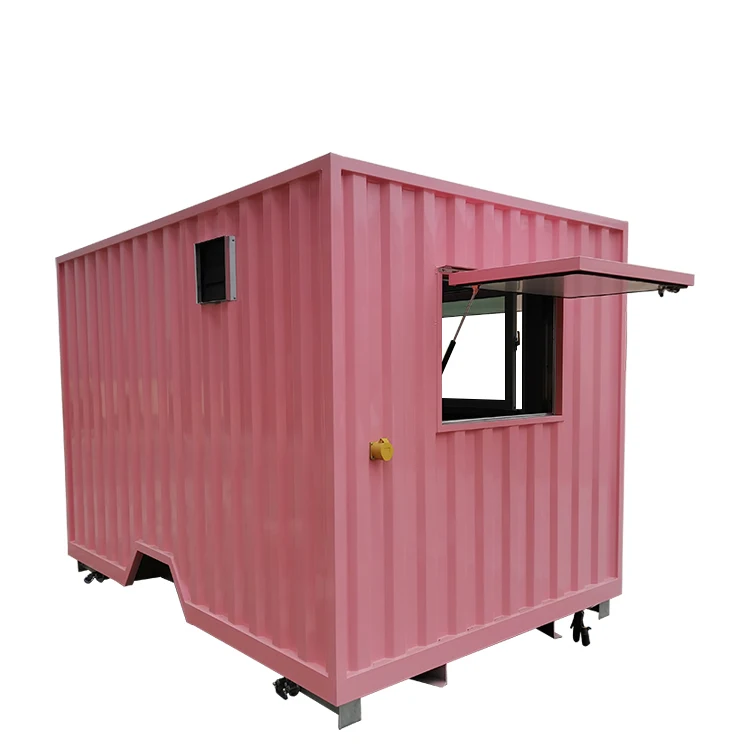 Personalized pink container house publicity and advisory service kiosk