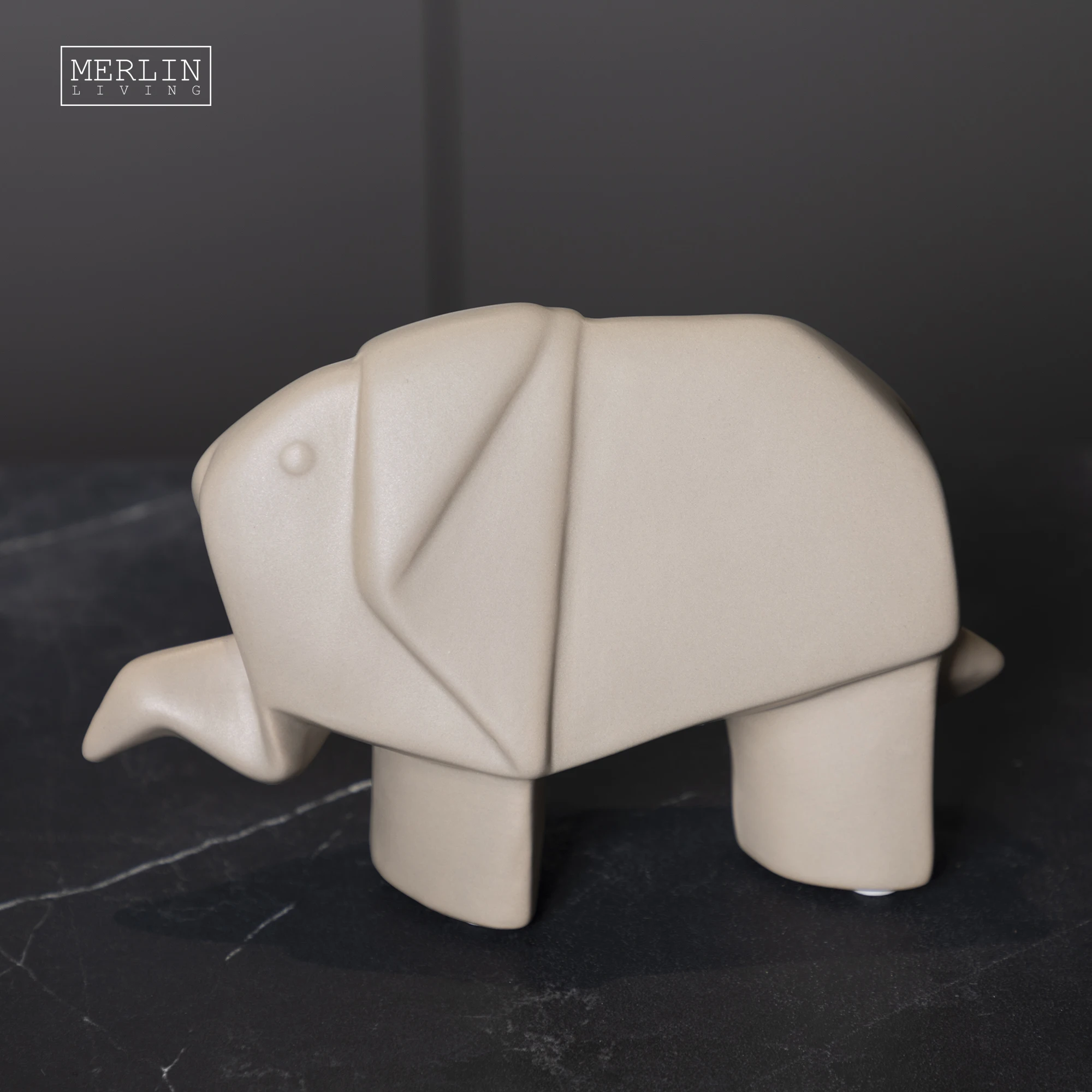 批发抽象陶瓷大象雕像雕塑动物艺术雕像用于北欧家庭餐桌装饰配件