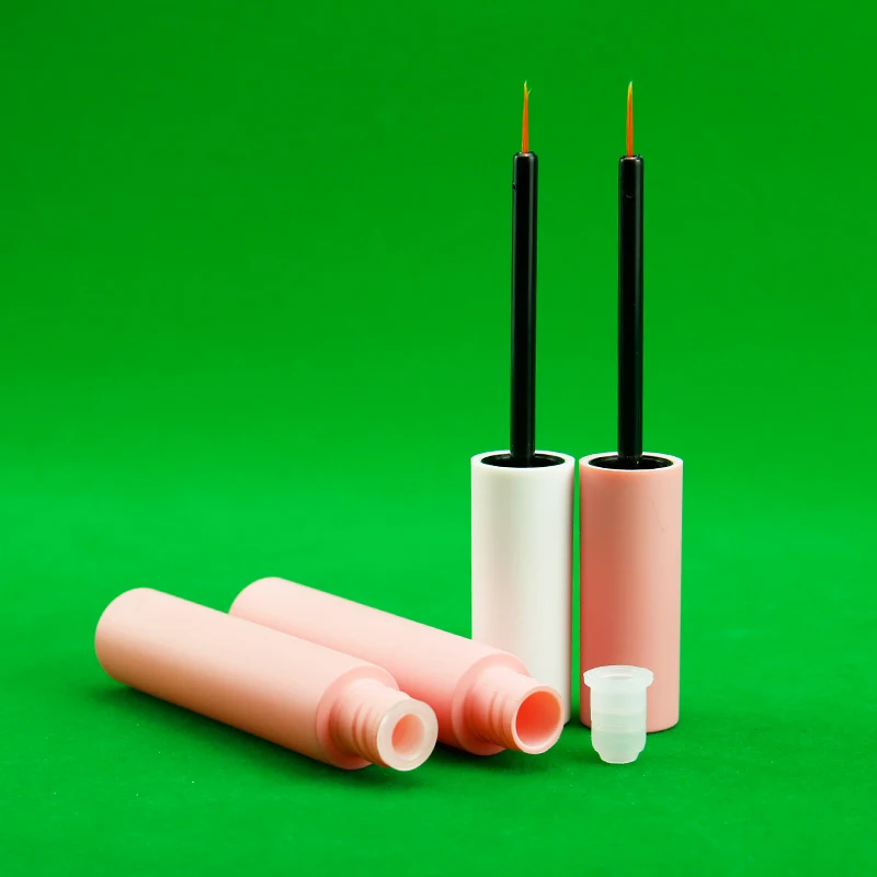 Empty Pink Mascara Tubes Square Eyelash Tube Makeup Eyeliner Tube with Brush Plastic Cosmetic Screen Printing Carton Box 50PCS