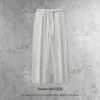 Straight leg pants-flower grey