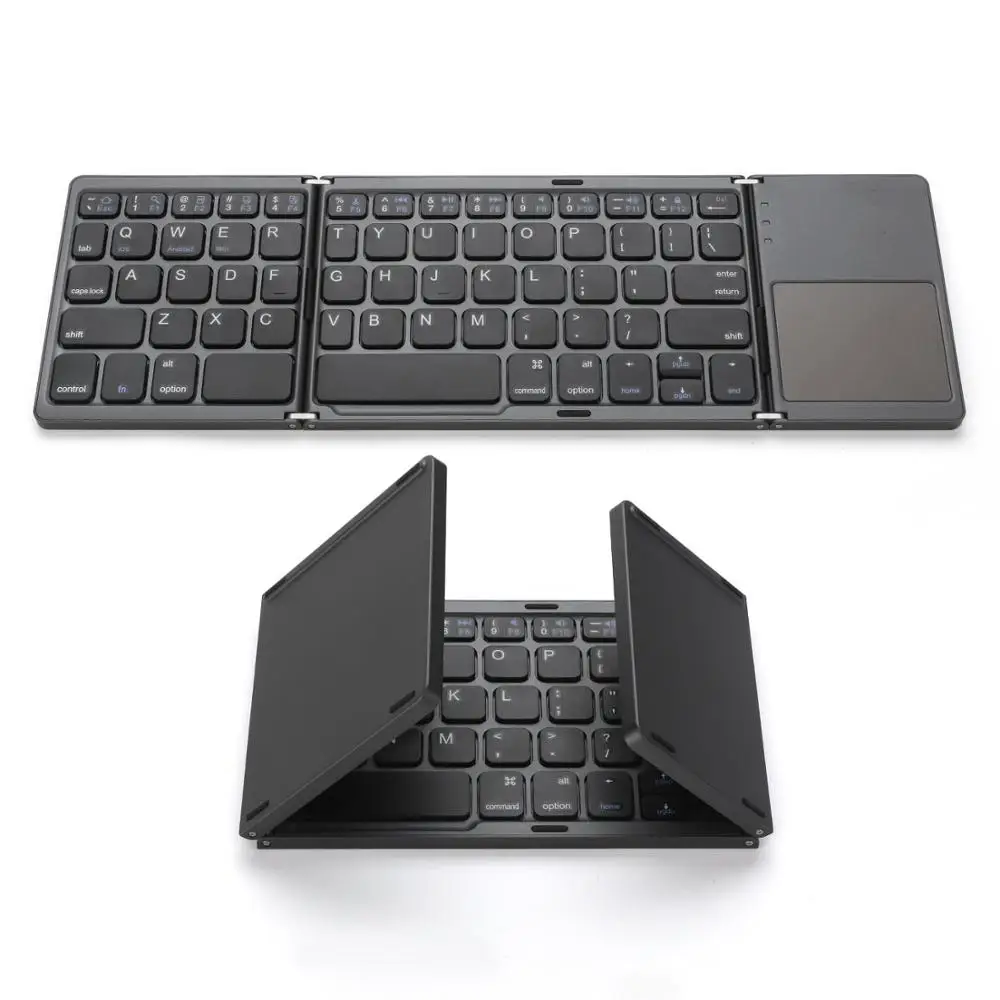 Tek Styz Foldable Bluetooth Keyboard Works for Asus Zenfone 3 Deluxe Dual Mode Bluetooth & USB Wired Rechargable Portable Mini BT Wireless Keyboard with Touchpad Mouse! 
