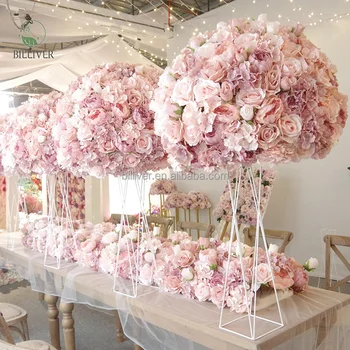 OEM Welcomed Beautiful White Rose Flower Ball Shopping Mall Window Display Outdoor Event Wedding Flower Ball Centerpiece