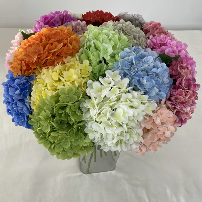 Real Touch Single Stem 176 Petals Latex Artificial Hydrangea Flowers