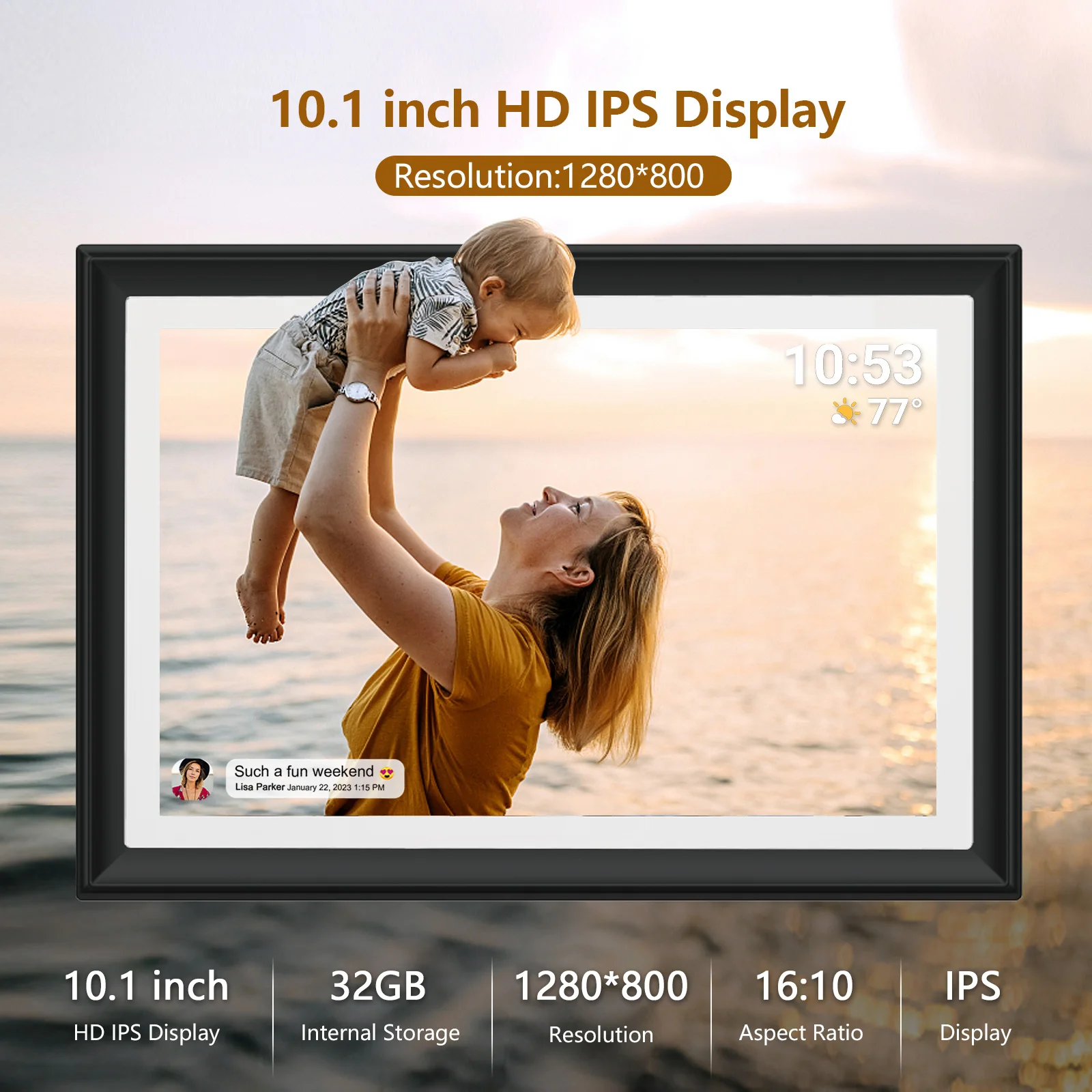 2024 New Model Frameo Wifi Digital Photo Frame 32GB Storage Touch Screen Smart Digital Video Frame