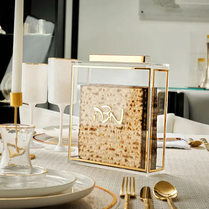 Custom Acrylic Matzo Box With Removable Magnetic Lid Clear Acrylic Matzah Box for Jewish Passover