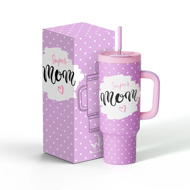 Nieuwe producten 2026 Thuis 40 oz tumbler met handvat, rietje en deksel voor moederdag