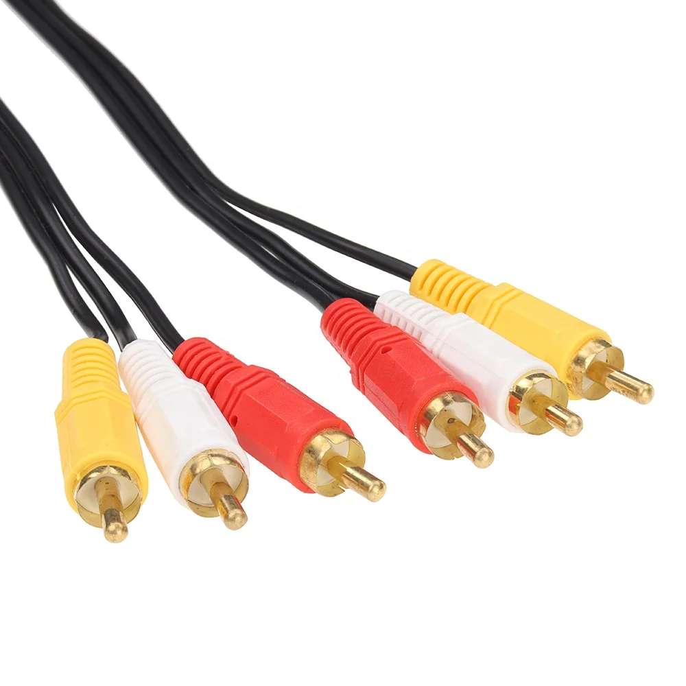 Duttek Cavo RCA 3 Maschio A 3 Maschio 1,5m – Splitter Audio/Video Composito, Connettori Placcati Oro Per TV, DVD, Set-Top Box
