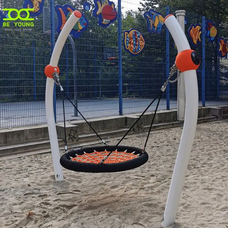 saucer swing with wood frame