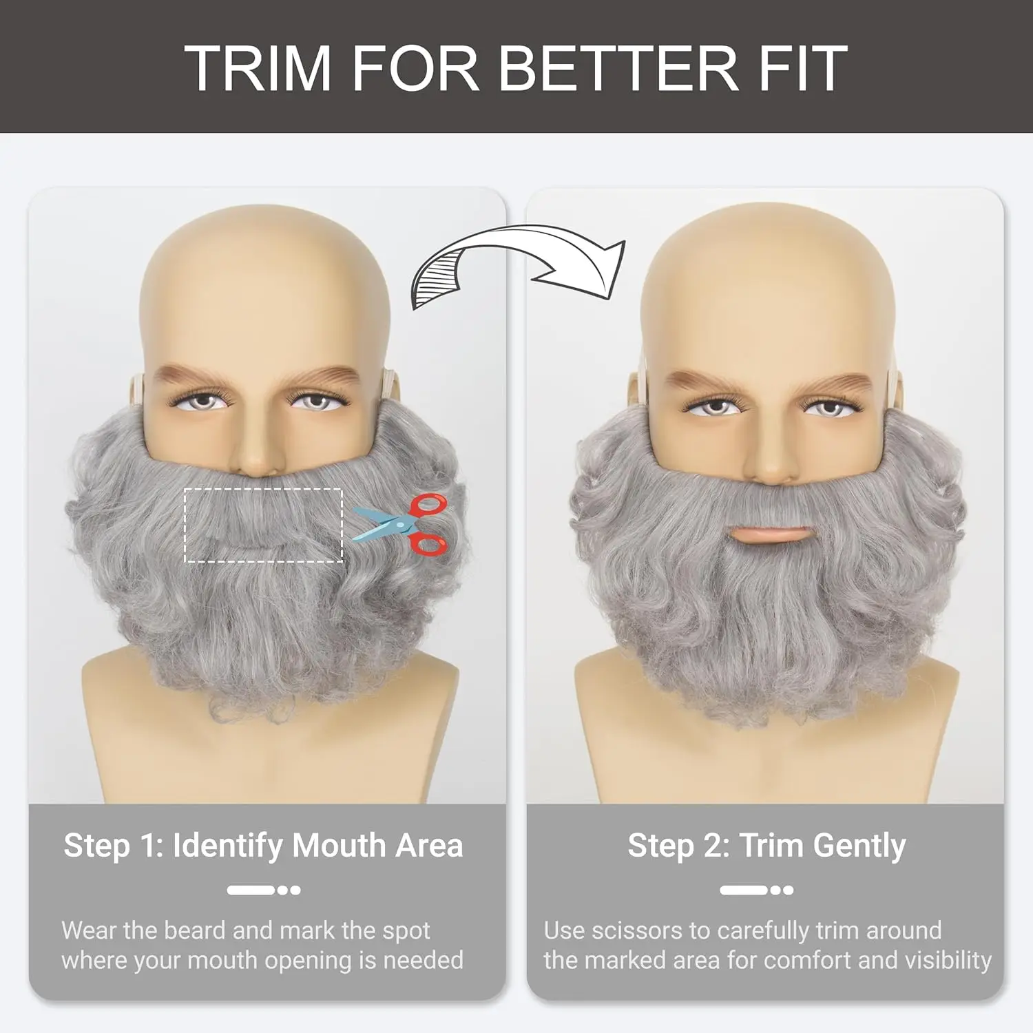 Men's Classic Halloween Costume - Synthetic Curly Red Beard, image size:1500x1500