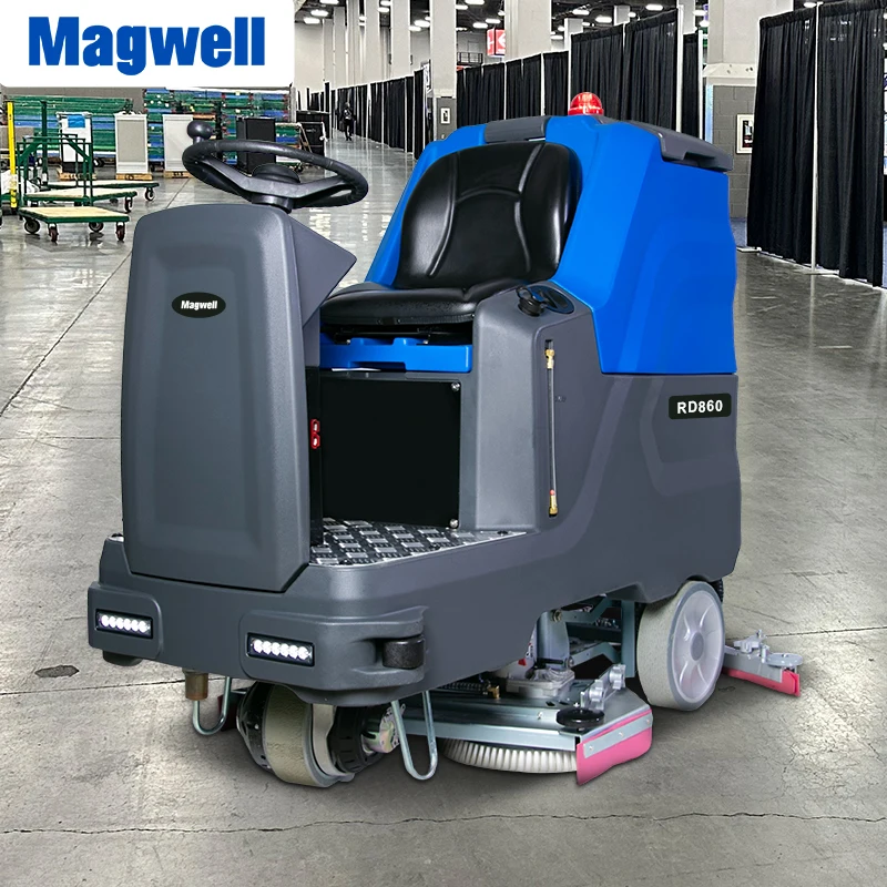 Magwell RD860 factory electric floor scrubber automatic floor cleaning machine ride on floor scrubber