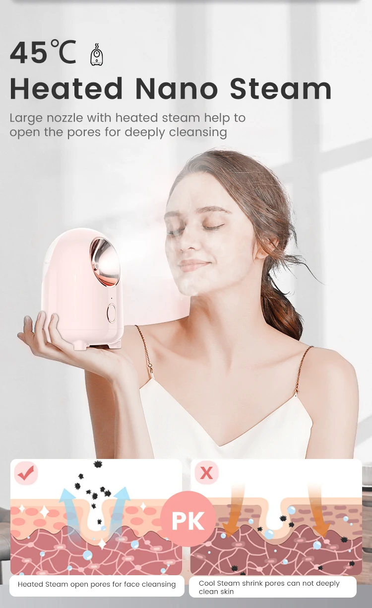 Miqmi Portable Benice Face Steamer Spa 260ml Home Use Beauty 2021