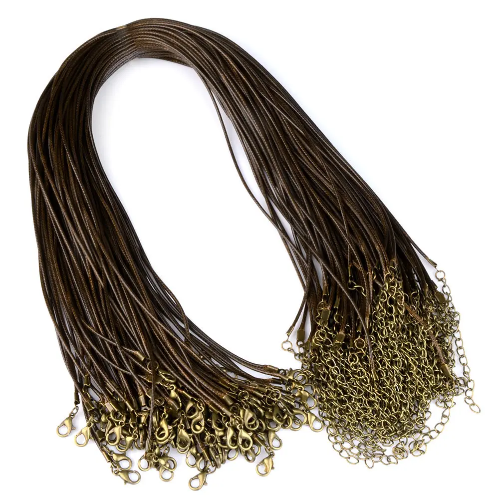 Leather Rope Chain Wax Cord Leather Rope Chains for Jewelry Making - 1.5mm & 2mm