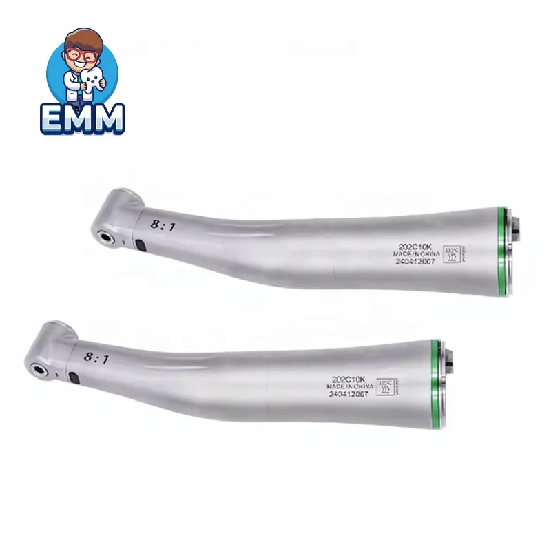 8:1 Dentalis Contra Angulāris Manubria Infrā Mediam Velocitātem Ex Ācierī Inoxīdābili Tȳpī E Cum Pulsātōre Et Tubō Aquae Internō Externōque Chirurgicum