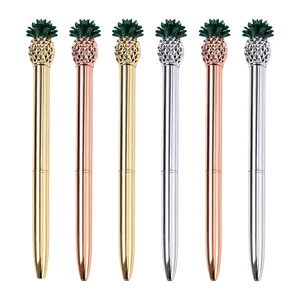 Creative Design Cute Pineapple-Shape Metal Ballpoint Pen with Custom logo for Student and Promotional Gift