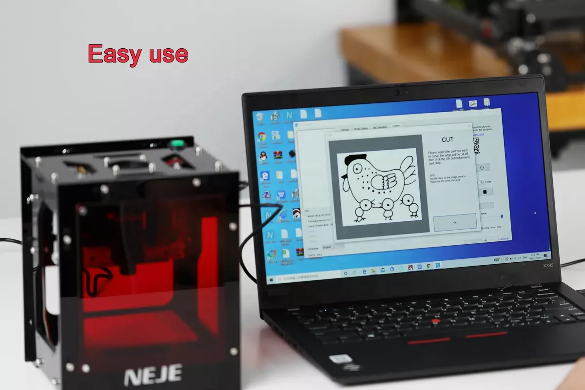NEJE оптовая продажа KZ 10 Вт 445nm Ai лазерный гравер деревообрабатывающий маршрутизатор DIY настольный лазерный резак принтер гравер режущий станок