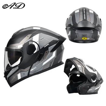 DOT Certified Open Face Motorcycle Helmet with Dual Visor Crash-Resistant ABS for Adults for Motocross Riding