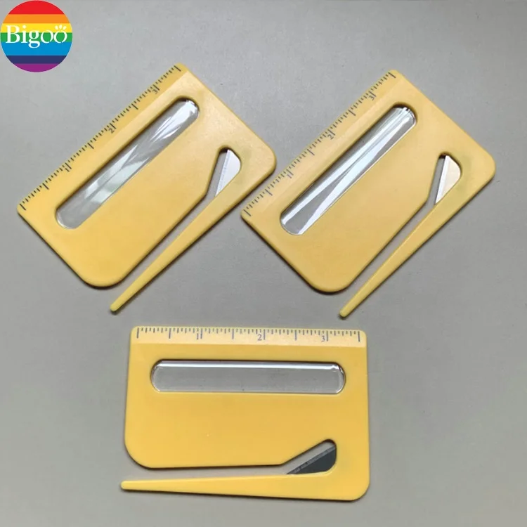 3 в 1, пластиковый мини-нож-конверт с увеличительным стеклом и линейкой