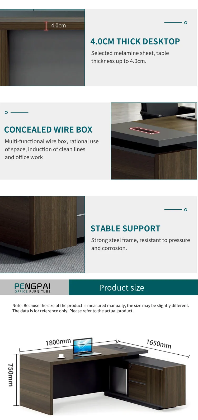 Wholesale mdf office table luxury executive modern office desk L shaped office furniture table